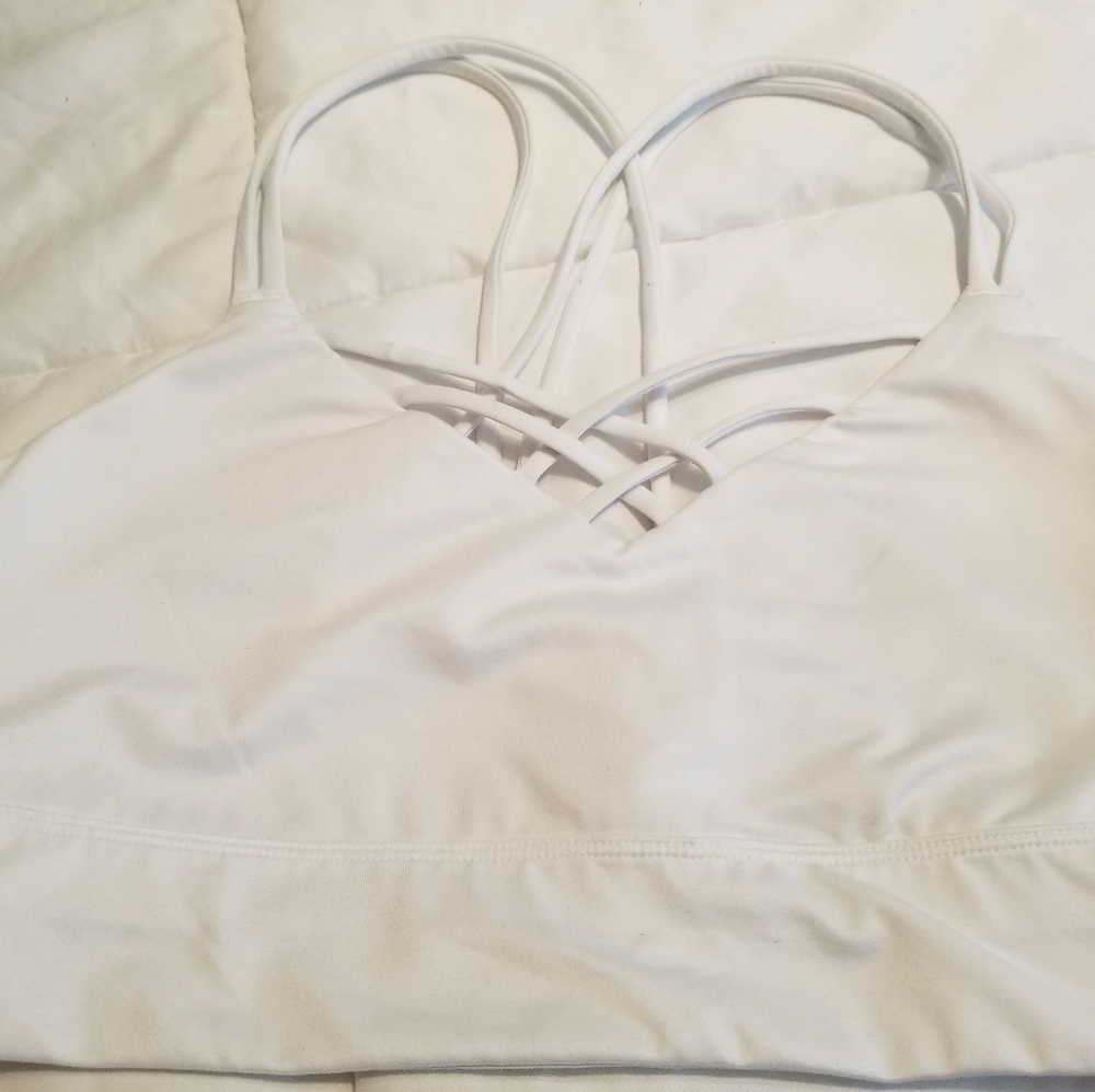 JOY LAB White sports bra straps size medium